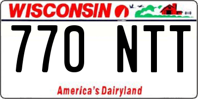 WI license plate 770NTT