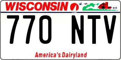 WI license plate 770NTV