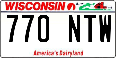 WI license plate 770NTW