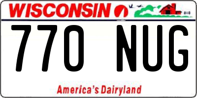 WI license plate 770NUG
