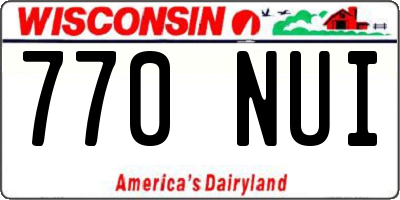 WI license plate 770NUI