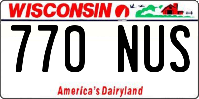 WI license plate 770NUS