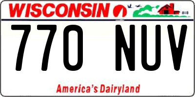 WI license plate 770NUV