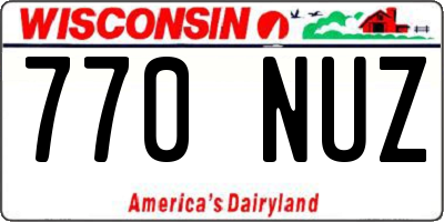 WI license plate 770NUZ