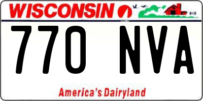 WI license plate 770NVA