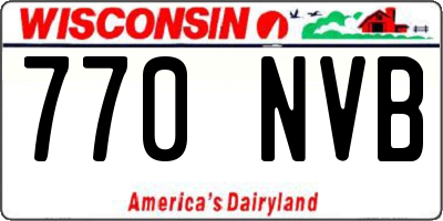 WI license plate 770NVB