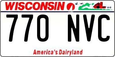 WI license plate 770NVC