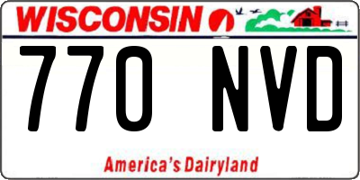 WI license plate 770NVD