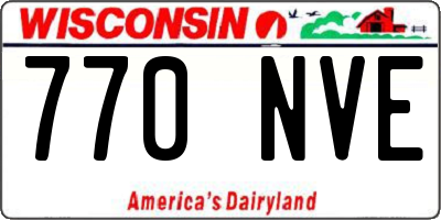 WI license plate 770NVE