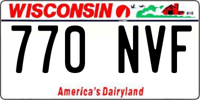 WI license plate 770NVF