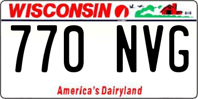 WI license plate 770NVG