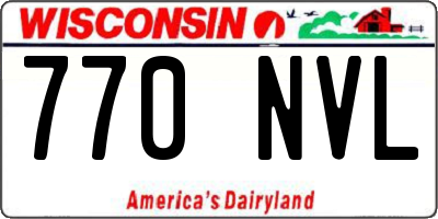 WI license plate 770NVL