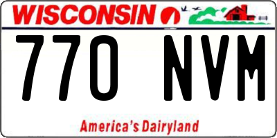 WI license plate 770NVM