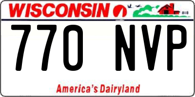 WI license plate 770NVP