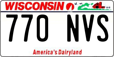 WI license plate 770NVS