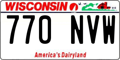 WI license plate 770NVW