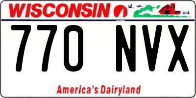 WI license plate 770NVX