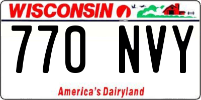 WI license plate 770NVY