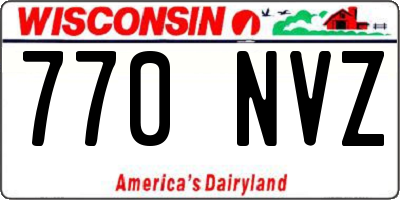 WI license plate 770NVZ