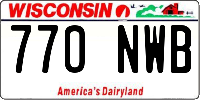 WI license plate 770NWB