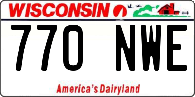 WI license plate 770NWE
