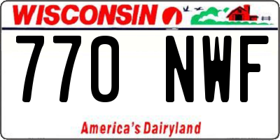 WI license plate 770NWF