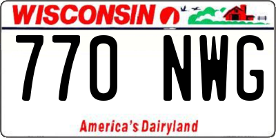 WI license plate 770NWG