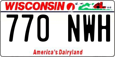 WI license plate 770NWH