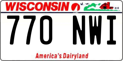 WI license plate 770NWI