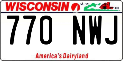 WI license plate 770NWJ