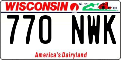 WI license plate 770NWK