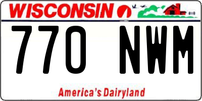 WI license plate 770NWM