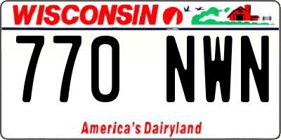 WI license plate 770NWN
