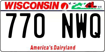 WI license plate 770NWQ