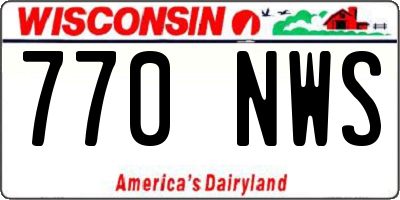 WI license plate 770NWS