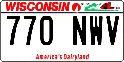 WI license plate 770NWV