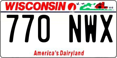 WI license plate 770NWX