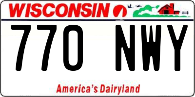 WI license plate 770NWY
