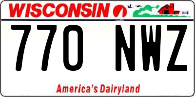 WI license plate 770NWZ