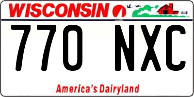 WI license plate 770NXC