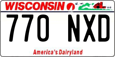 WI license plate 770NXD