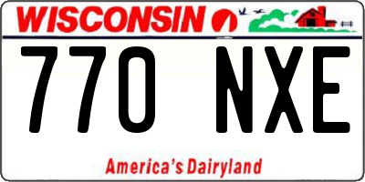 WI license plate 770NXE