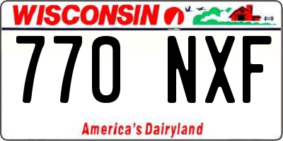 WI license plate 770NXF