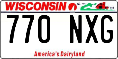 WI license plate 770NXG