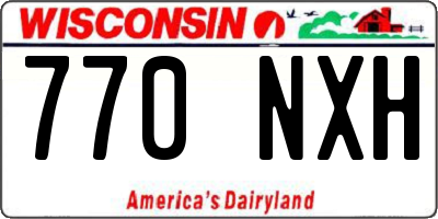WI license plate 770NXH