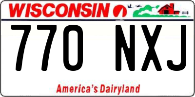 WI license plate 770NXJ