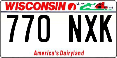 WI license plate 770NXK