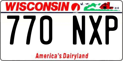 WI license plate 770NXP