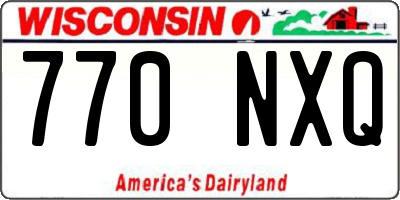 WI license plate 770NXQ