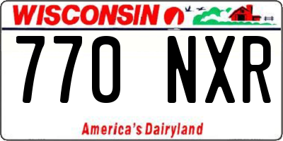 WI license plate 770NXR